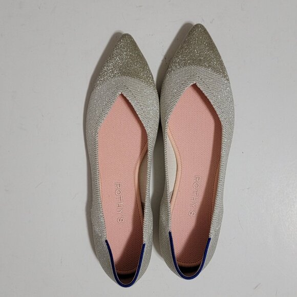 NEW Rothys The Point Flats Womens 10 Shimmer Soft Comfy Chic Contemporary Fairy - Picture 2 of 8